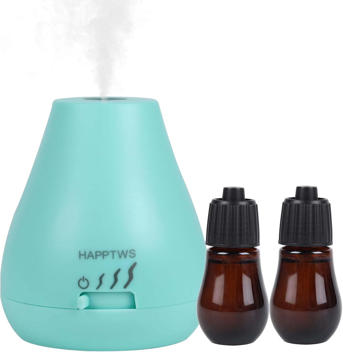 HAPPTWS Essential Oil Diffuser - Waterless Diffuser 3 Timer Settings Battery Powered for Bedroom Yoga Room Toilet Pet Room - Blue