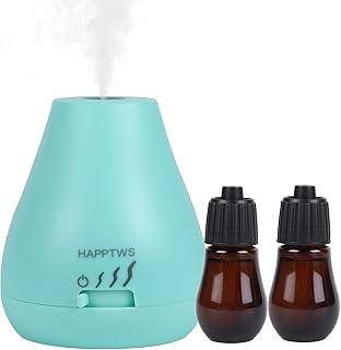 HAPPTWS Essential Oil Diffuser - Waterless Diffuser 3 Timer Settings Battery Powered for Bedroom Yoga Room Toilet Pet Room - Blue