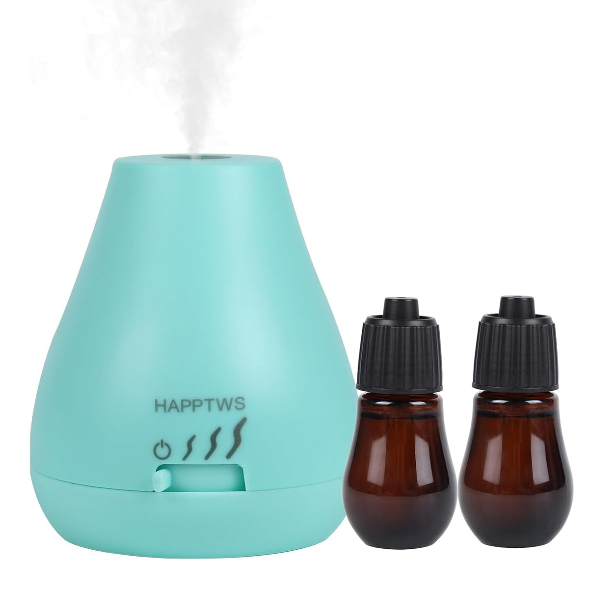 HAPPTWS Essential Oil Diffuser - Waterless Diffuser 3 Timer Settings Battery Powered for Bedroom Yoga Room Toilet Pet Room