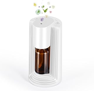 Waterless Essential Oil Diffuser, Portable Aromatherapy Diffuser, Fit for 10-20mL Essential Oil Bottles, 3 Timer & 3 Mist Level, Rechargeable Mini Scent Diffuser for Home, Room, Car and Office (White)