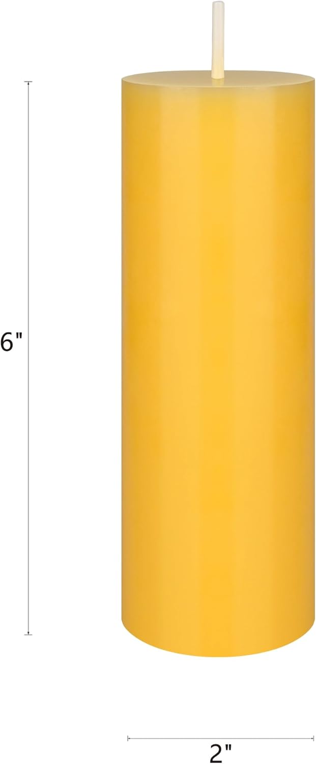 Mega Candles 6 pcs Scented Solid Citronella Pillar Candles, Hand Poured Wax Candle 2 Inch x 6 Inch, Indoor & Outdoor Use, Camping, Festivities, Events, Party Usage, Patio, Barbecue BBQ, Picnics