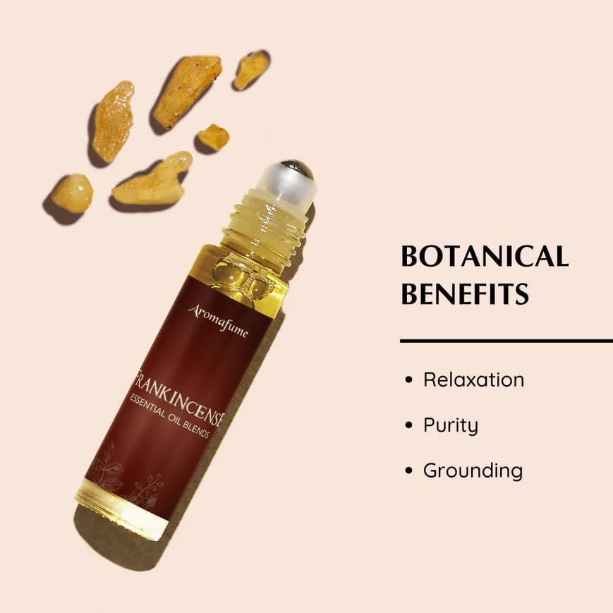 Frankincense Resin Essential Oil Roll-On Blend by Aromafume | 1 x 10ml / 1 x 0.33 Fl Oz | Made with Boswelia Caterii & Boswelia Serrata | for Meditation, Spiritual Awakening, Prayer and Wellness