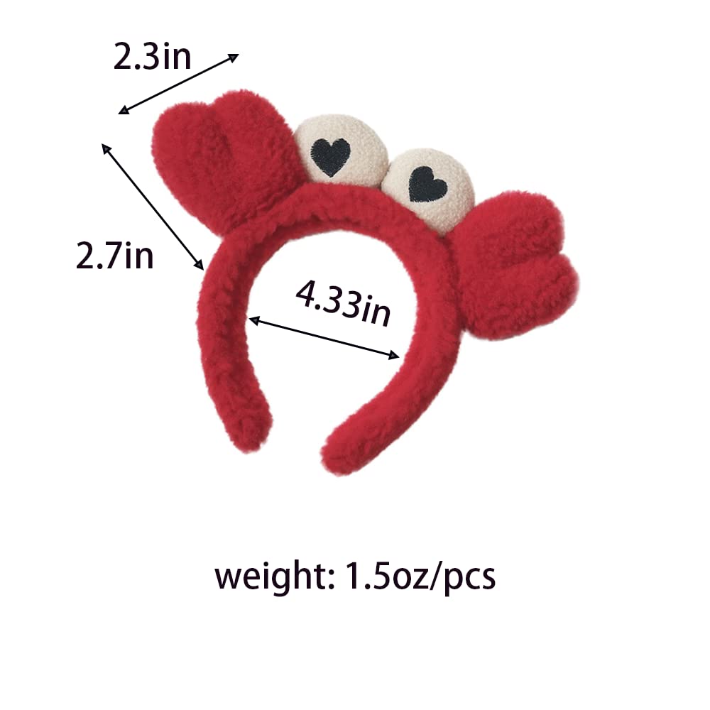 Red Crab claw Headband for Women SPA Skin Care Facial Hair Band Makeup Washing Hair Accessories (Red Crab claw)