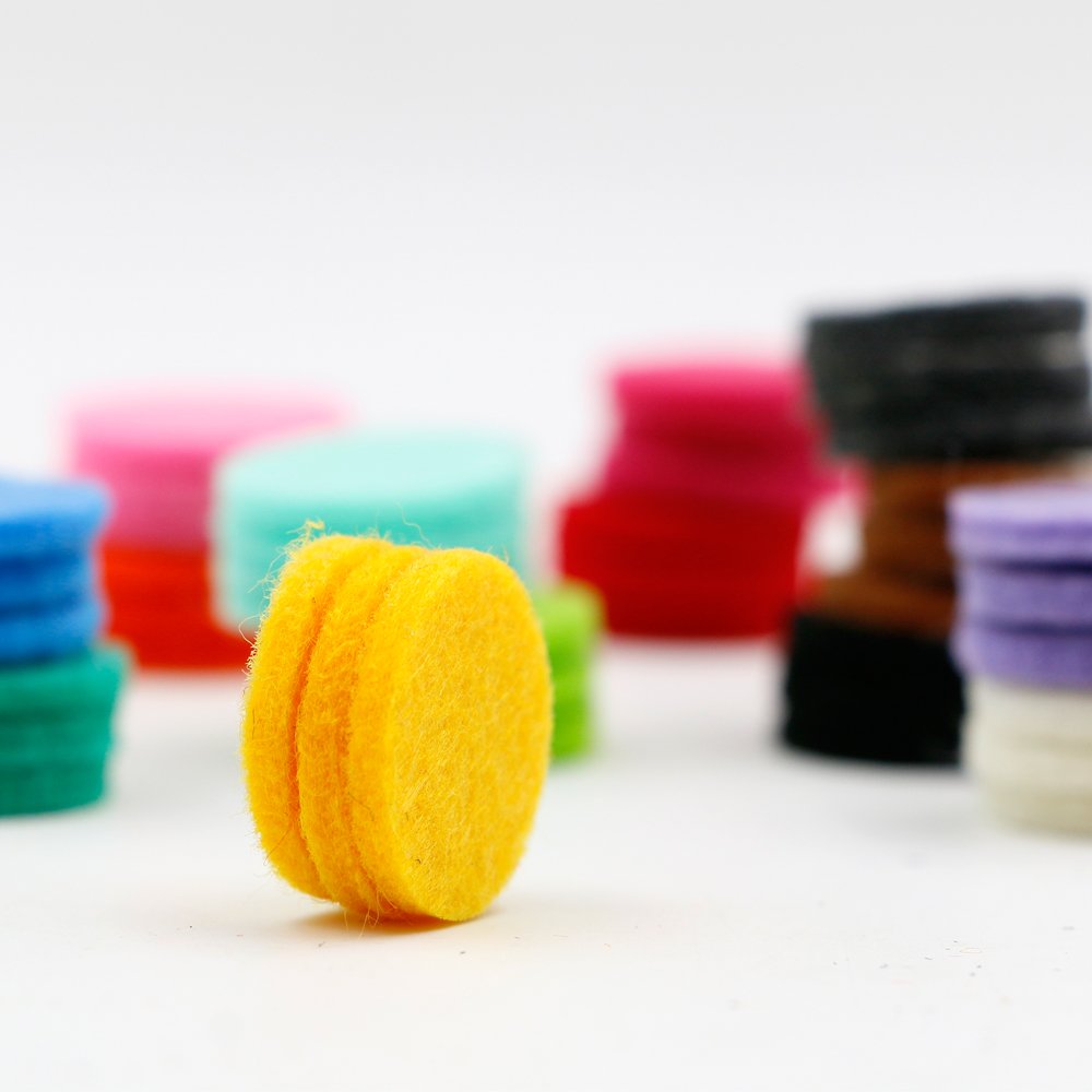 42pcs Replacement Refill Pads(22mm) for Aromatherapy Essential Oil Diffuser Necklace Diffuser Bracelet Car Diffuser Vent Clip with 14 Colors