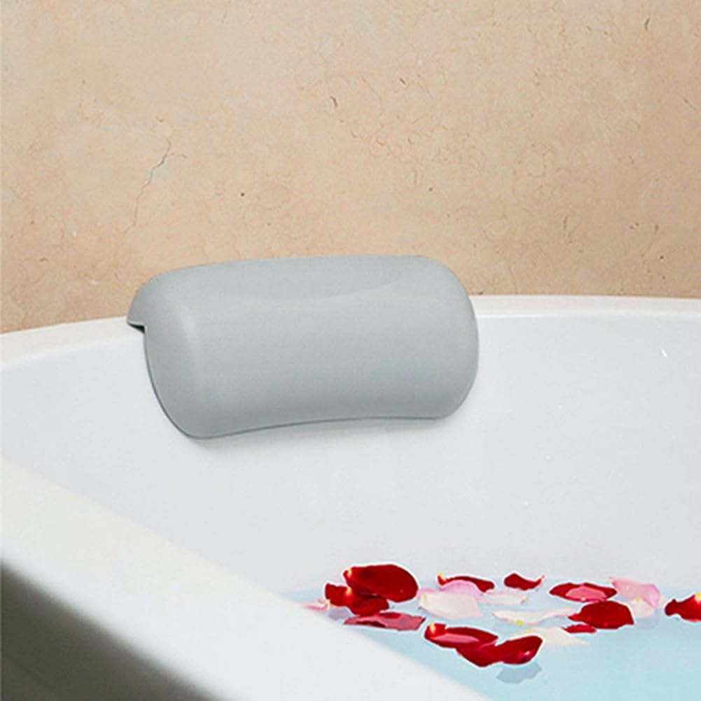 SPA Bath Pillow Non-Slip Bathtub Headrest Soft Waterproof Bath with Suction Cups Bath Neck Cushion Black