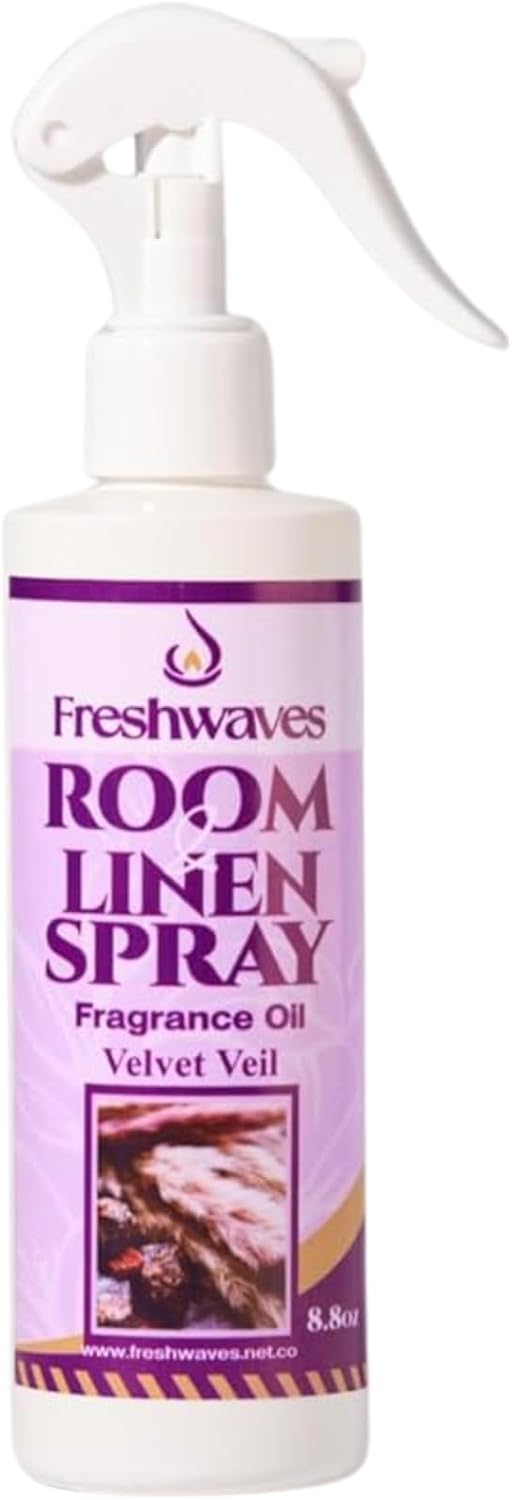 Freshwaves Room and Linen Spray | Velvet Veil Scent | Fragrance Oil | 8.8 Ounce | Air Spray Freshener | Room Spray Odor Eliminator | Air Freshener Sprays for Living Room | Bedroom | Restroom | Office