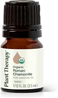 Plant Therapy Organic Roman Chamomile Essential Oil 2.5 mL (1/12 oz) 100% Pure, Undiluted, USDA Certified Organic, Natural Aromatherapy for Relaxation and Stress Relief
