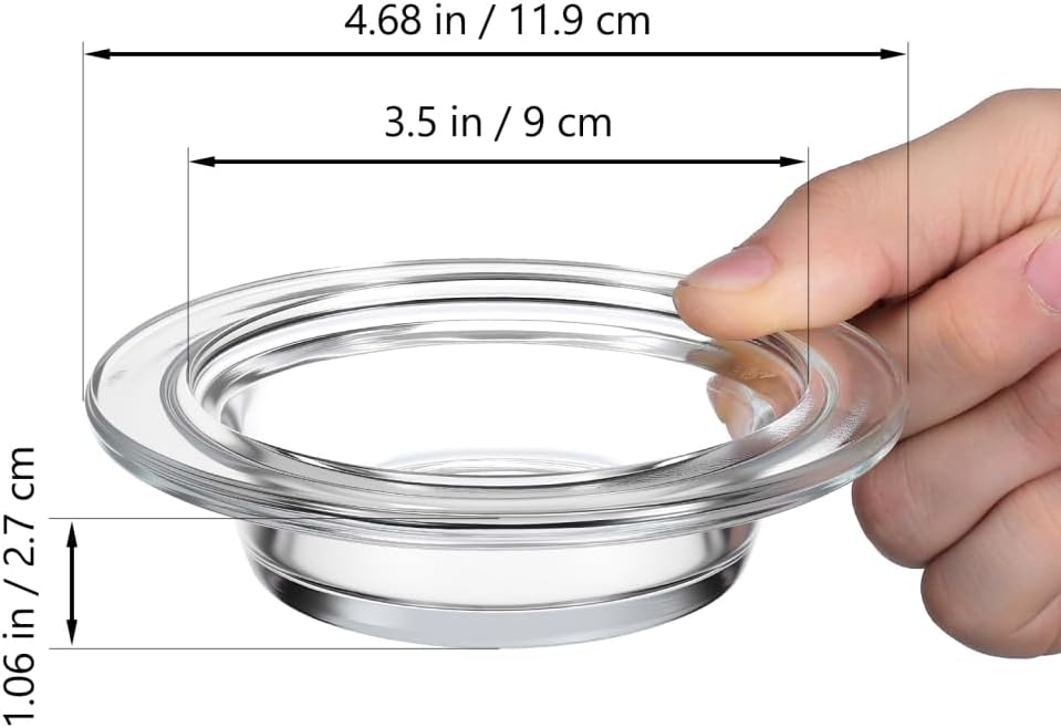 1Pc Wax Warmer Replacement Dish, 4.6in Glass Heating & Melting Plate Round Aromatherapy Tray, Candle Bowl Replacement Wax Heating Tray Oil Melting for Home Office (Inner Diameter 3.5in)