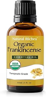Natural Riches USDA Organic Frankincense Essential Oil 30 ml - Boswellia Serrata, 100% Pure Natural Undiluted, Therapeutic Grade for Diffuser Aromatherapy Premium Certified Organic
