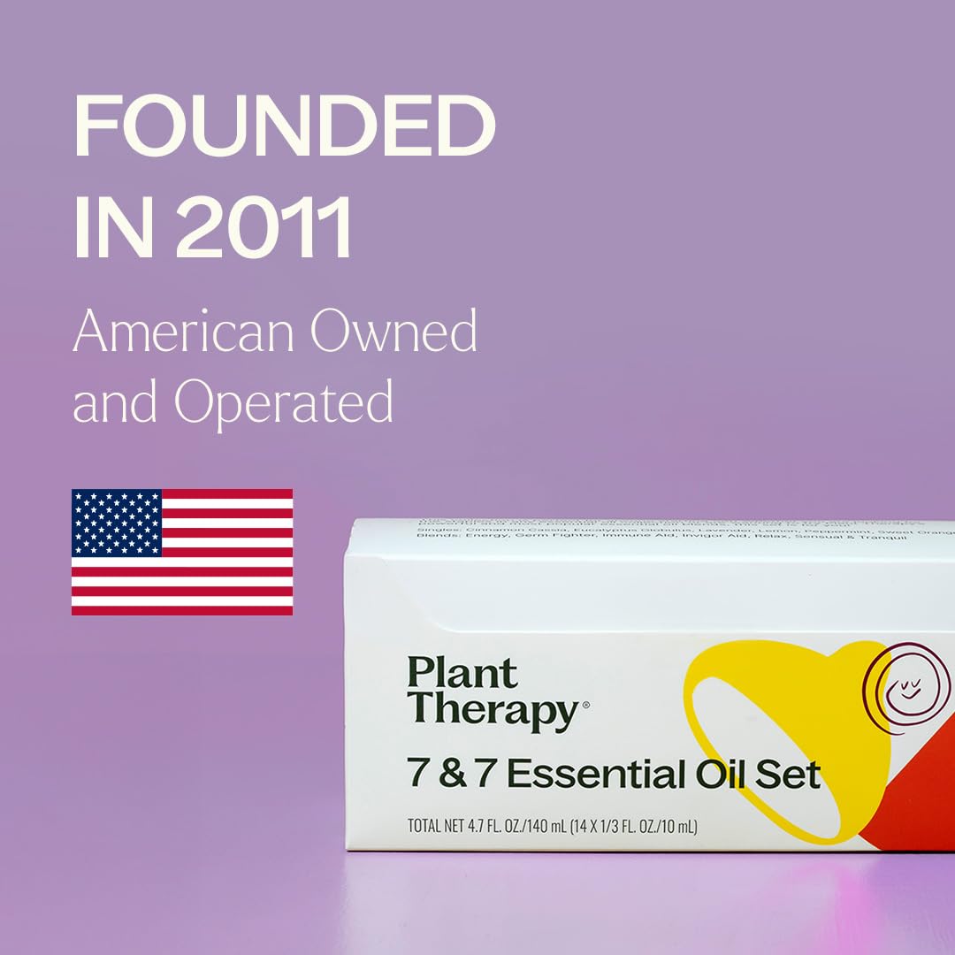 Plant Therapy 7 & 7 Essential Oils Set, 7 Most Popular Single Essential Oils Plus 7 Favorite Blends, Each 10 mL (1/3 oz), 100% Pure, Undiluted, Great for DIYs, Skincare and Essential Oil Diffusers