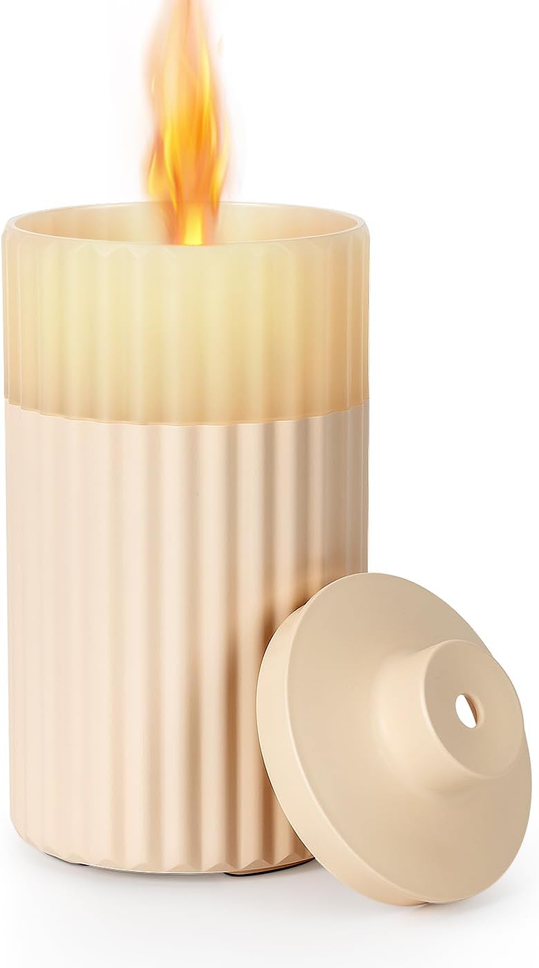 Essential Oil Diffuser, Flameless Candle Diffuser with Auto Off Function Cool Mist Humidifier 3 Levels Light for Office Room Decor Outdoors Camping 100ml