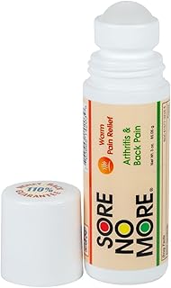 Sore No More Warm Arthritis Pain Relief Roll On – Targeted Reliever for Back, Neck, Hands & Feet – Soothing & Fast-Acting Formula for Aches and Pains – Non-Greasy with Orange Aroma – 3 oz