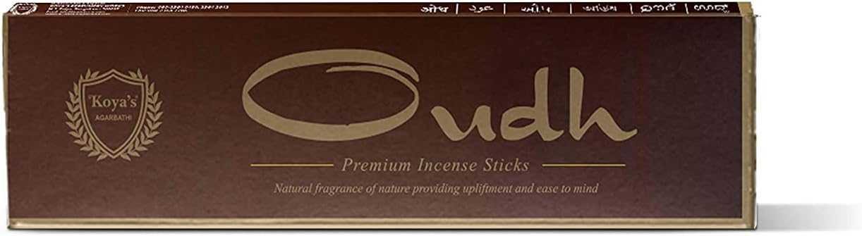 Koya's Oudh Premium Incense Sticks, Pack of 20 Sticks, 23 cm Long, Hand Crafted