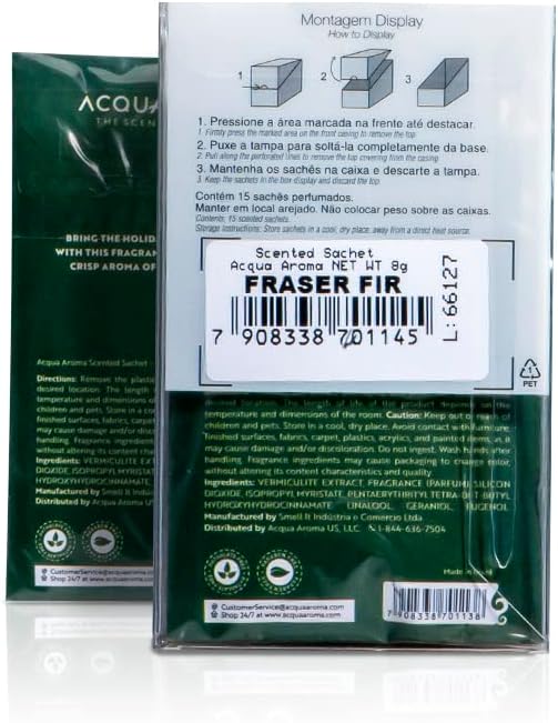 Acqua Aroma Fraser FIR Scented Sachet 8g Pack of 15 Small sachets