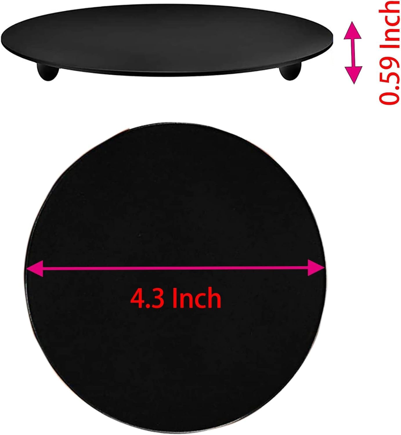2 Pcs 4.3 Inch Candle Holder, Black Iron Candlestick Holders for Wedding, Dinning, Party Decoration (2)