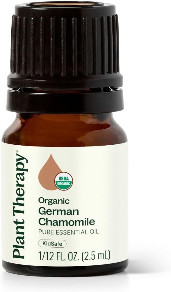 Plant Therapy Organic German Chamomile Essential Oil, 2.5 mL (1/12 oz), 100% Pure and Undiluted, Aromatherapy to Promote a Tranquil Atmosphere