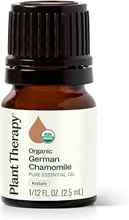 Plant Therapy Organic German Chamomile Essential Oil, 2.5 mL (1/12 oz), 100% Pure and Undiluted, Aromatherapy to Promote a Tranquil Atmosphere