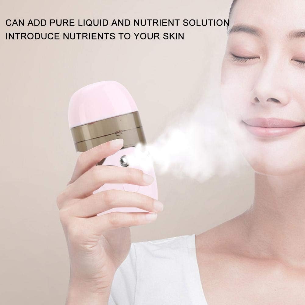 50ml Large Capacity Nano Mist Sprayer, Portable Handheld USB Face Moisturizing Refreshing Hydrating Atomization Machine Facial Skin Care Beauty Instrument(pink)