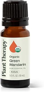 Plant Therapy Organic Green Mandarin Essential Oil 10 mL (1/3 oz) 100% Pure, Undiluted, USDA Certified Organic, Aromatherapy for Stress Relief, Natural Skin Care