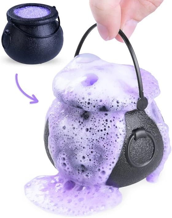 Halloween Bath Bombs Gift Set 4 Witches Brew Cauldrons Fizzy and Bubble 7 oz/Each Bath Bombs with Surprise Scary Toys Inside for Kids! 4 Cauldrons!