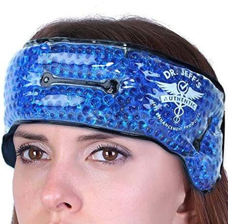 Headache Ice Pack for Migraine, Sinus, Dental Pain, TMJ Relief | Cooling Gel Eye Mask | Medical Grade Hot Cold Pack | Soft Plush Pain Relief Gel Headache Headband | Heatable Neck Wrap + Warm Compress