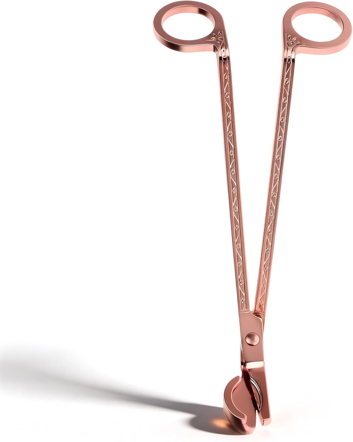 Changor Candle Wick Trimmer Rose Gold, Stainless Steel Candle Heart Clip Scissors Wick Cutter Scissors Tool for Candle Lovers, Reaches Deep to Cut Wick for Burn and Prevent Soot, 6.9 * 2.3in