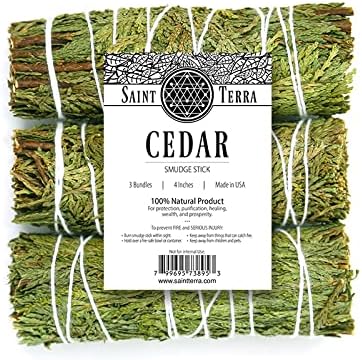 Saint Terra - Cedar Smudge Stick 4 Inches; Pack of 3