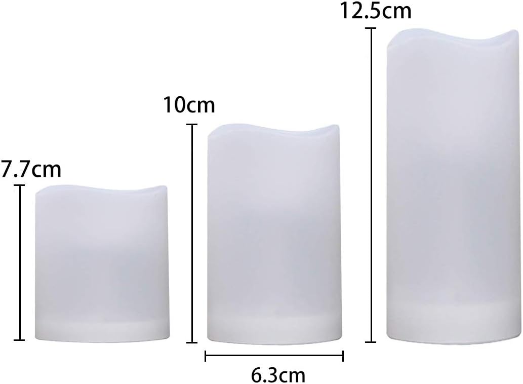 Remote Control flameless LED Candle Light, Outdoor/Indoor Color Changing Plastic Candle, Set of 3 use 3AAA Battery……
