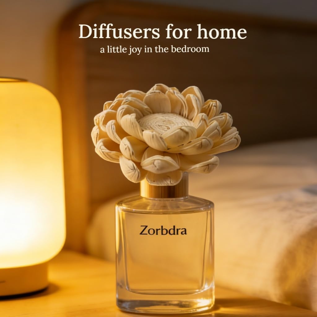 Sola Wood Flowers, Reed Diffuser Sticks,White, 2-3.5" | Sola Wood Flowers & Rattan Diffuser Sticks,7pcs Sola Flowers, 10pcs Diffuser Rattan, Home Bathroom Aromatherapy Decor