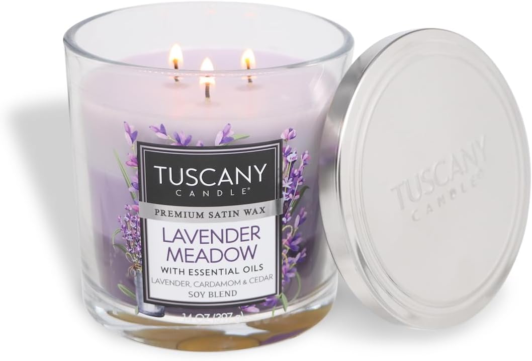 Tuscany Candle Lavender Meadow: Cardamon, Lavender & Cedarwood Scented Candle, 14 oz
