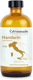 Pure Mandarin Essential Oils - Direct from Citrusmade Italy for Diffusers, Aromatherapy, Home Fragrance & Bath - Natural Aceite de Mandarina for Massage (8oz)