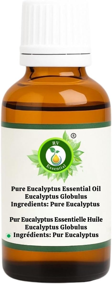 R V Essential Pure Eucalyptus Essential Oil 50ml (1.69oz)- Eucalyptus globulus (100% Pure and Natural Therapeutic Grade)