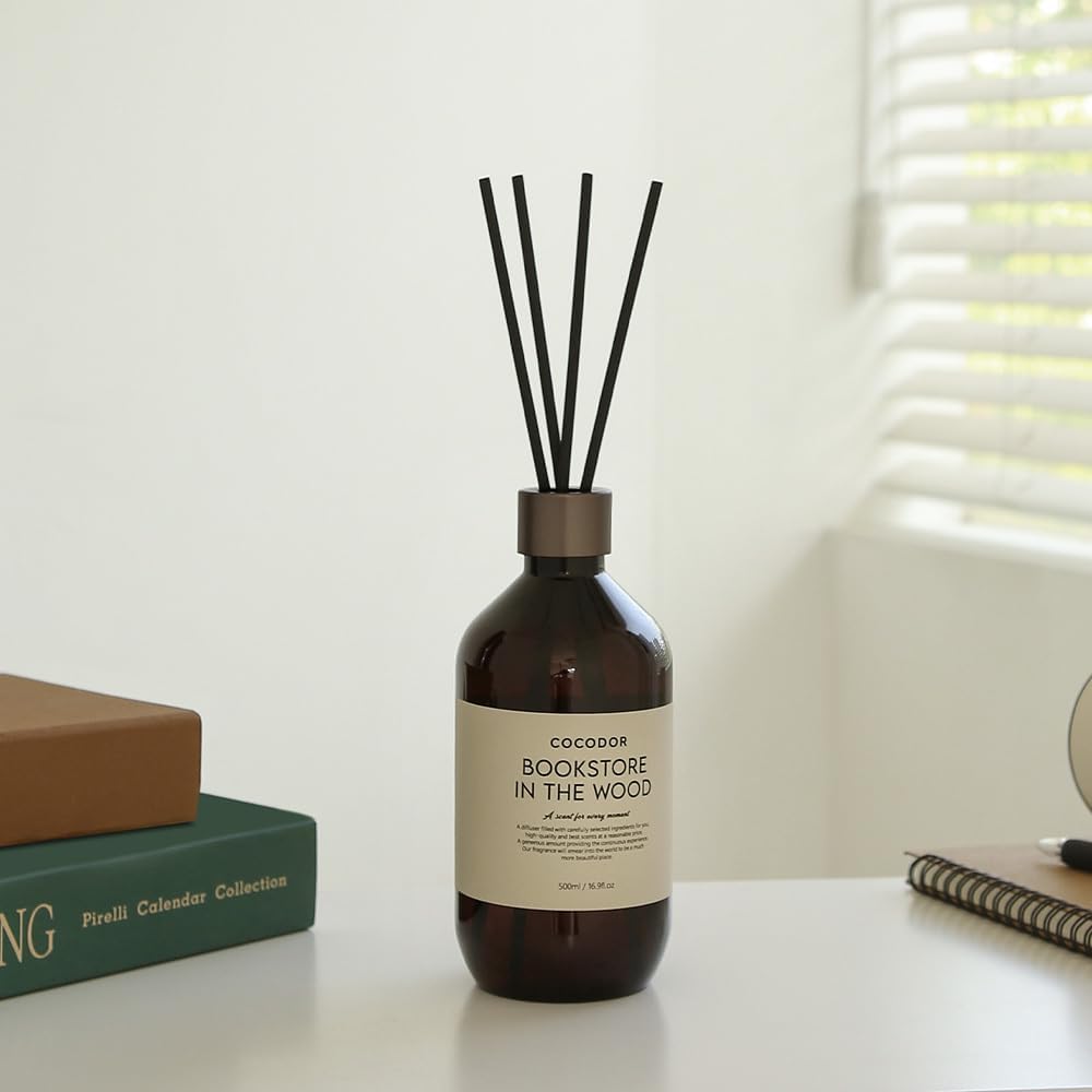 COCODOR Premium Reed Diffuser/Cashmere Vanilla /16.9oz /1 Pack/Large Capacity Fragrance Scent Oil Stick Diffuser Set for Bedroom Bathroom Home Décor
