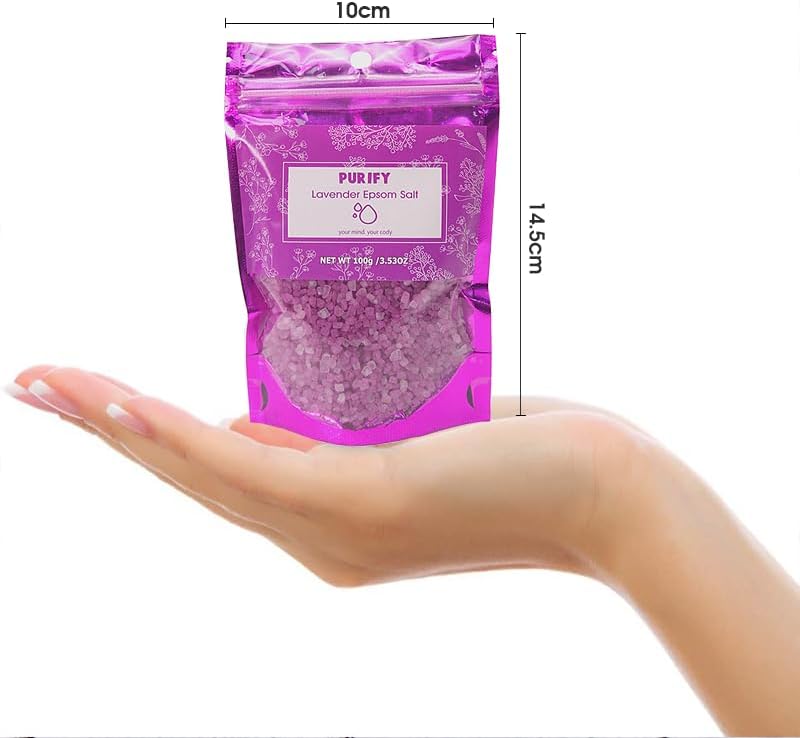 Natural Bath Salt Gift Set- Relaxing Aromatherapy Spa Set for Women, Sea Salt, Essential Oils,100g Spa Gift for Mother's Day Birthday with Natural Sea Salts(Pack of 6)