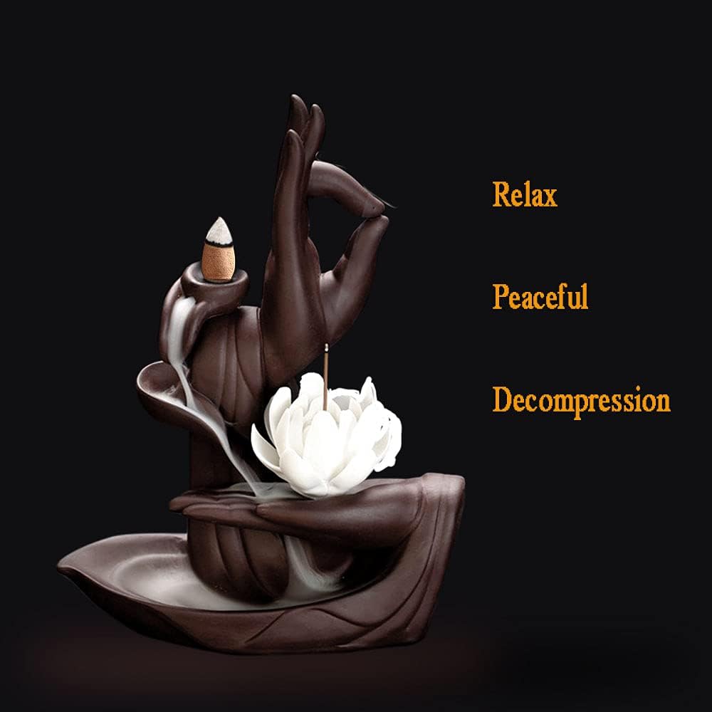 450 Pcs Backflow Incense Cones - Waterfall Incense Cone, 9 Natural Plant Fragrances, Burner Holder