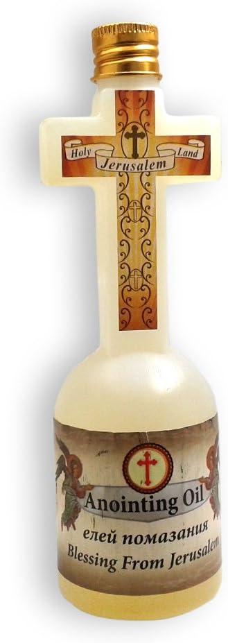 Spiritual Blessing Anointing Oil 125 ml in Cross Bottle Made in Jerusalem with 100% pure Frankincense, Myrrh and Spikenard