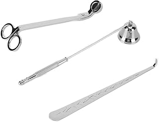 3PCS Candle Accessory Set Candle Wick Trimmer Cutter Snuffer Extinguisher Wick Dipper Gift Supplies (Silver)
