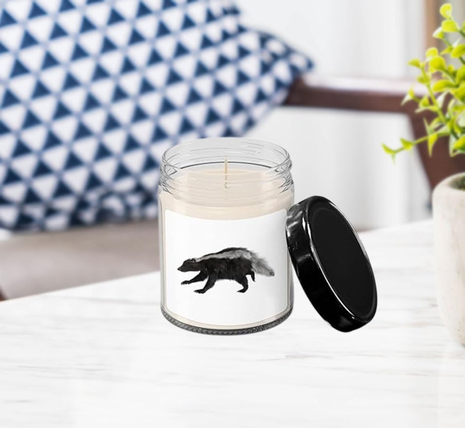 SpreadPassion Skunk - Soy Wax Candle - 9 oz Vanilla-Scented - Hand Poured - Candle Jar