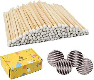 3 Inch White Safety Matches Bulk 100 Count, Long Wooden Matchsticks with Striker for Candles, Fireplace, Grill by IGNITE EASE (with Box)