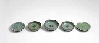 Five-piece Handmade Blue Porcelain Incense Burner Gift Set, Featuring a Design of a Turtle and Flowers, Used as a dust Collector for Meditation, Yoga and Zen Home Decoration.