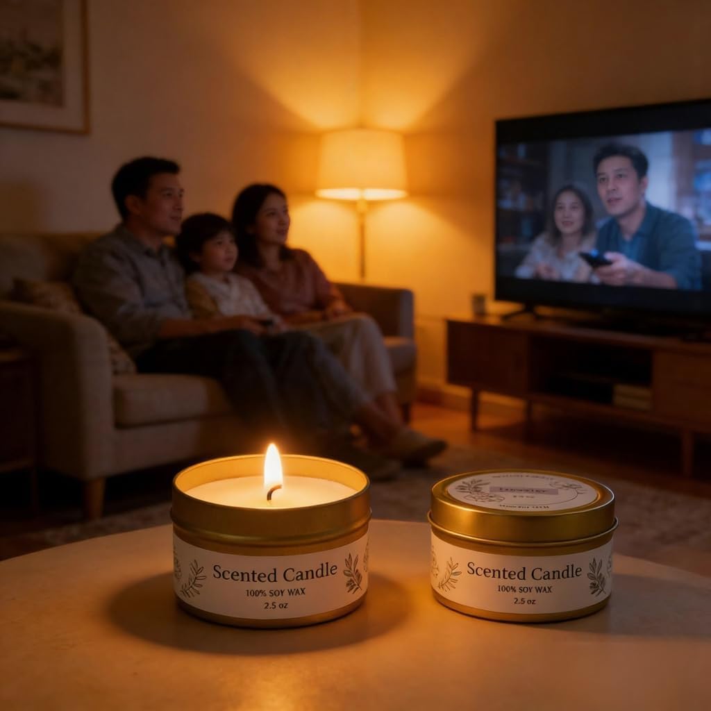 A Single Gift Box of Scented Candles with Soy Wax, offering a Premium and Atmospheric Fragrance (Vanilla)