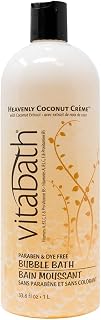 Vitabath Heavenly Coconut Crème Bubble Bath Rich Foaming Bubbly Soak & Relaxing Aromatherapy Moisturizing & Nourishing Indulgent Suds for Women & Men All Skin Types - 33.8 fl oz