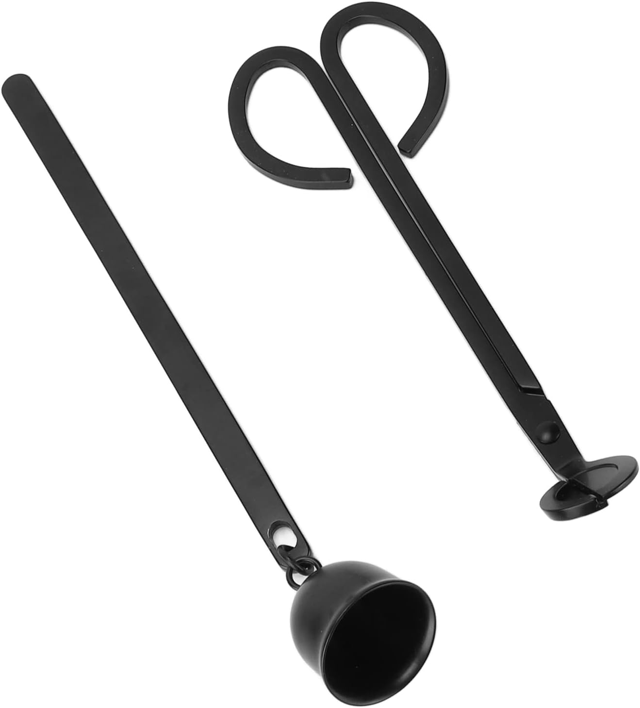 Wick Trimmer and Snuffer Set, Candle Care Kit, Black Elegant Style Wick Dipper with Stainless Steel for Home Decor, Includes Wick Scissors and Bell - Shaped Extinguisher for Safe C