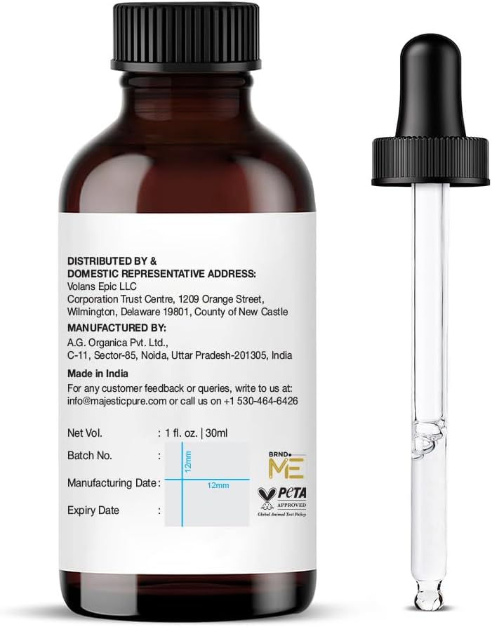 Majestic Pure Essential Oil with Glass Dropper - 100% Pure and Natural - Essential Oils for Diffuser, Aromatherapy, Soap and Candle Making, Sandalwood Essential Oil, Sandalwood Oil, 1 Fl Oz