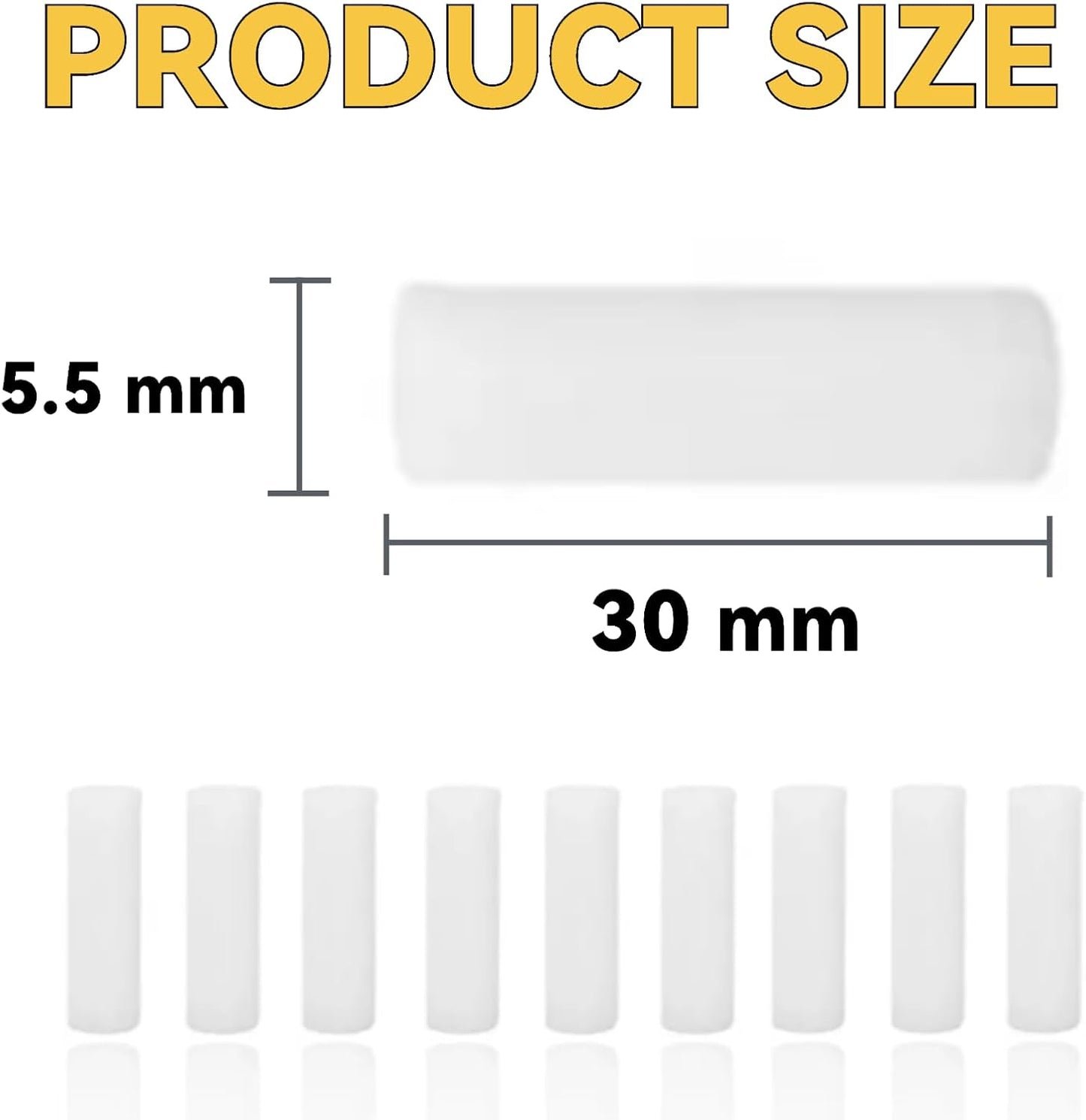 1 Pack Plant-Based Spearmint Essential Oil Cores for Necklace Diffusers - 5.5mm x 30mm Aromatherapy Inserts, Natural Scent Refills 3 Pcs