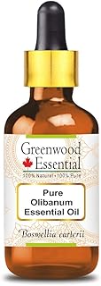 Greenwood Essential Olibanum Essential Oil (Boswellia carterii) with Glass Dropper | Pure | Non-Sticky | Non-Greasy | Lightweight | Men & Women | All Skin Types | Steam Distilled 30ml (1 oz)