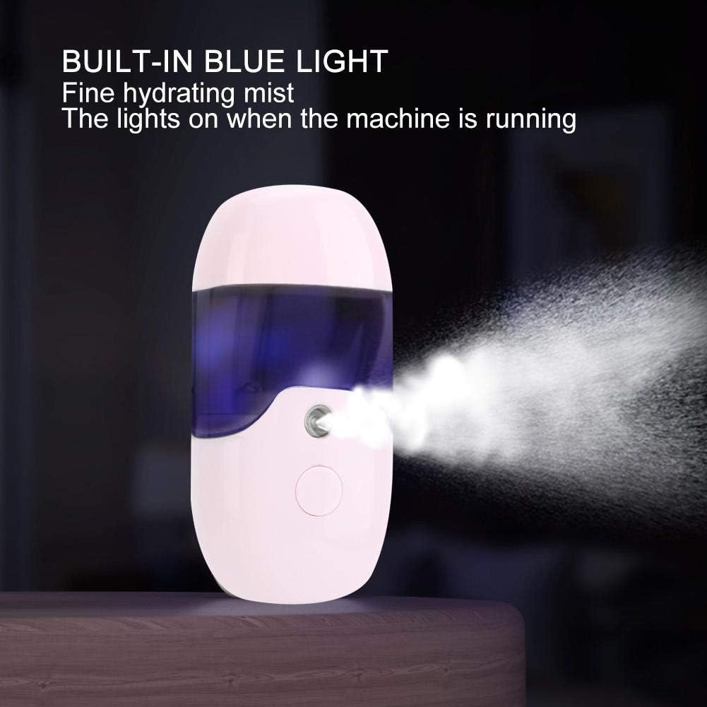 50ml Large Capacity Nano Mist Sprayer, Portable Handheld USB Face Moisturizing Refreshing Hydrating Atomization Machine Facial Skin Care Beauty Instrument(pink)