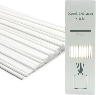Reed Diffuser Sticks - 3mm Rattan Fiber Sticks for Essential Oil Aroma Diffuser, Long-Lasting Aroma Diffuser Replacement Sticks (100 Count) (White, 10" x3mm)