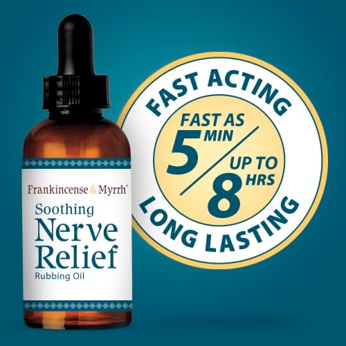 Frankincense & Myrrh Neuropathy Nerve Pain Relief Rubbing Oil – Soothing Relief for Hands & Feet – Burning, Tingling, Numbness, Pins and Needles – Safe for Diabetics – Menthol + 9 Essential Oils -2 oz