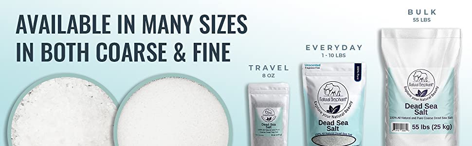 Natural Elephant Dead Sea Bath Salt | 2 Pound Bag (32oz) | 100% Natural and Pure| Coarse Grain | Ideal for Baths and Soaks